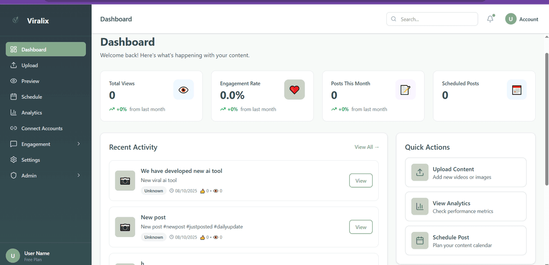 VIRALIX -Ai Social Media Management Plateform